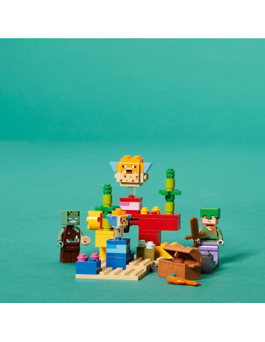 LEGO Minecraft Arrecife de Coral 21164 con Alex y Zombie