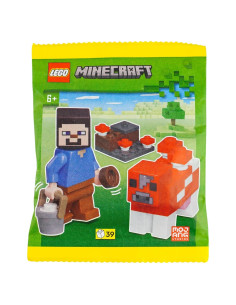 LEGO Minecraft Mini Set Steve y Vaca Mooshroom 2.54x1.27cm