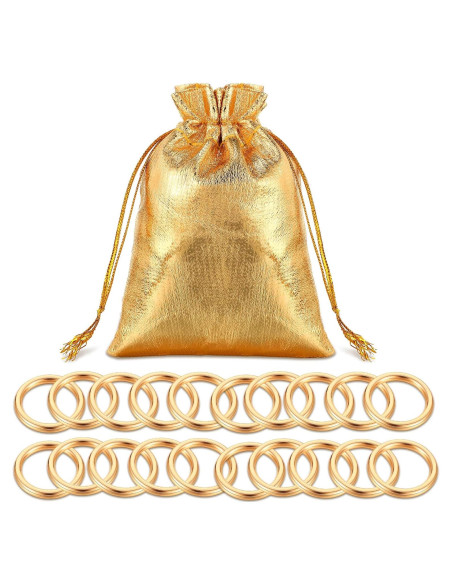 Anillos Dorados Chalyna 20 Pcs para Manualidades DIY