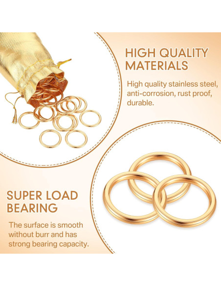 Anillos Dorados Chalyna 20 Pcs para Manualidades DIY