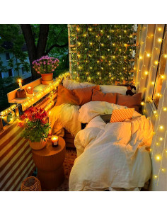 Luces de Cuerda de Navidad KNONEW 15.24m 150LED Blanco Cálido 2