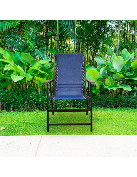 Silla Plegable Deportiva Caravan Azul con Suspensión Doble Bungee