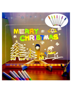 Tablero de Notas LED COOEURINS 30x20 cm Borrado en Seco