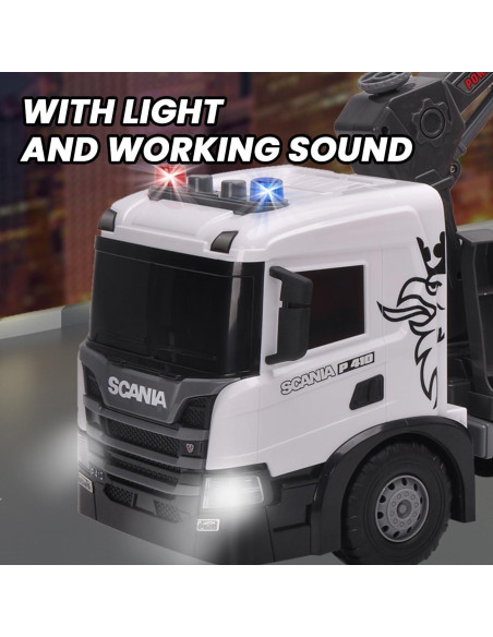 Camión de Remolque Scania con Grúa y Excavadora 48 cm