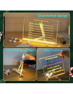 Tablero de Notas LED COOEURINS 30x20 cm Borrado en Seco 2