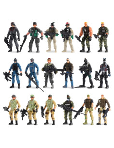 Juego de 18 Soldados del Ejército Skylety 10 cm con Armas