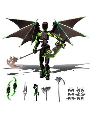 Conjunto de Figuras de Acción T13 Robot Articulado Verde