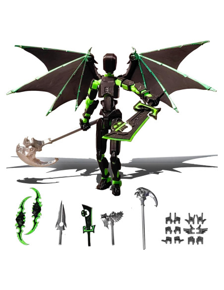 Conjunto de Figuras de Acción T13 Robot Articulado Verde