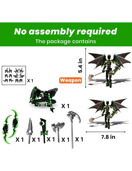 Conjunto de Figuras de Acción T13 Robot Articulado Verde