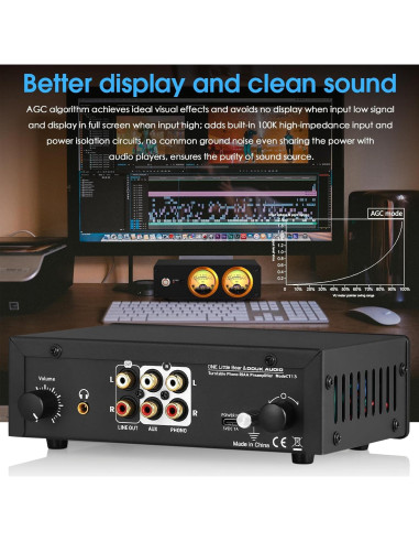 Preamplificador Douk Audio T13 Phono MM RCA Auriculares