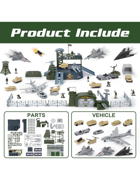 Juguete Militar XDUOYJOY con 13 Vehículos y Accesorios