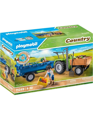 Tractor Cosechador Playmobil 71249 con Remolque Inclinado