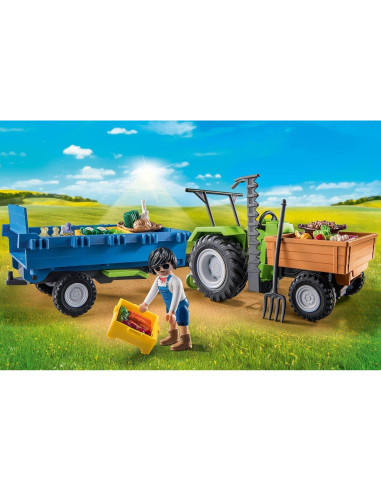 Tractor Cosechador Playmobil 71249 con Remolque Inclinado
