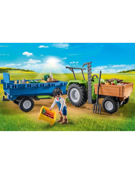 Tractor Cosechador Playmobil 71249 con Remolque Inclinado