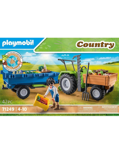 Tractor Cosechador Playmobil 71249 con Remolque Inclinado