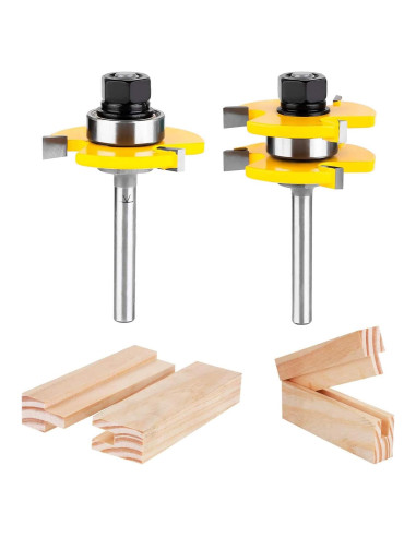 KOWOOD Juego de Fresas de Router 2 Piezas 1/4" (0,64 cm)