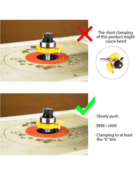 KOWOOD Juego de Fresas de Router 2 Piezas 1/4" (0,64 cm)