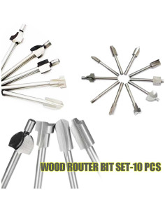 Juego de Brocas de Router Atskonnen 10 Pcs 3 mm para Madera 2