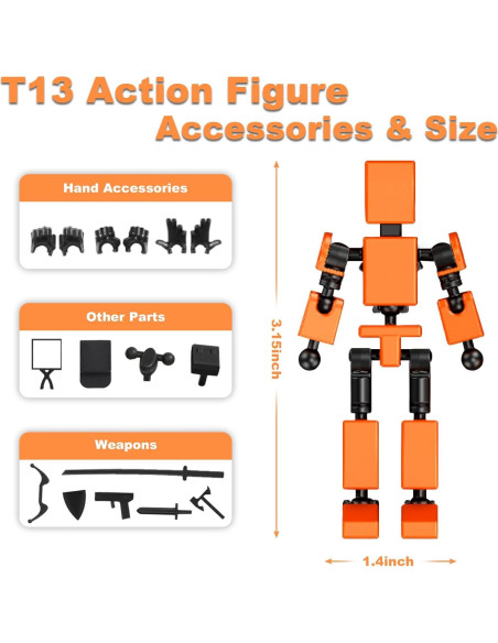 Juego de 4 Figuras de Acción Mini Titan T-13 - Colores Variados