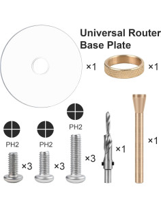 Placa de Base de Router Rtsyful 16,51 cm con Taladros Avellanados 2
