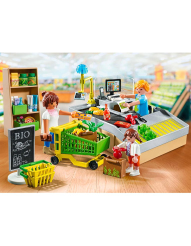 Supermercado Orgánico Playmobil 71648 con 65 Accesorios