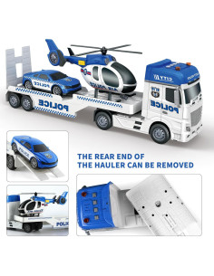 Camión de Policía Dwi Dowellin 65 cm con Coche y Helicóptero 2