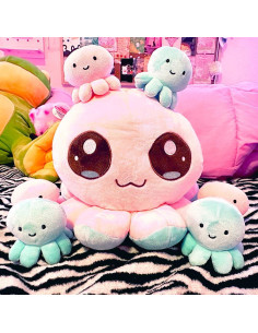 Peluche de Pulpo BelugaDesign | Paquete de 7 Rosa y Azul 2