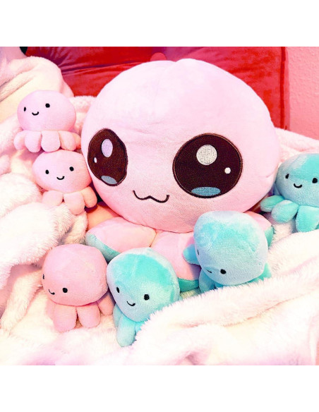 Peluche de Pulpo BelugaDesign | Paquete de 7 Rosa y Azul