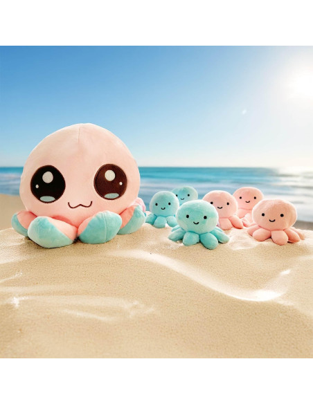 Peluche de Pulpo BelugaDesign | Paquete de 7 Rosa y Azul