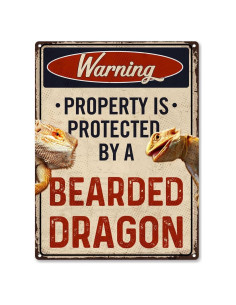 Letrero Cuidado Con El Dragón Barbudo TaLuky 22.86x27.94cm