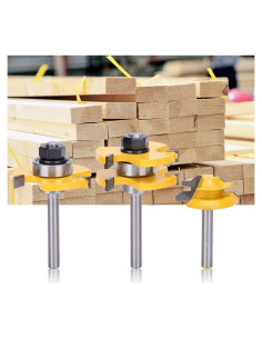 Juego de Brocas de Router Zerone 3 Piezas 45 Grados Madera