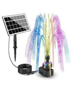 Bomba de Fuente Solar SZMP 3.5W con Luces LED y 7 Boquillas