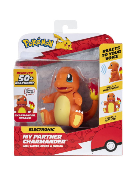 Charmander Electrónico Interactivo Jazwares - 50 Reacciones