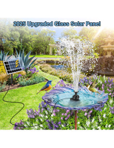 Bomba de Fuente Solar SZMP 3.5W con Luces LED y 7 Boquillas 2