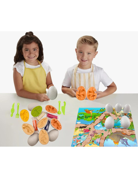 Conjunto de Huevos de Dinosaurio Playdough 5 Moldes 12 Paquetes