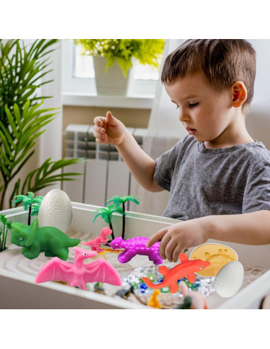 Conjunto de Huevos de Dinosaurio Playdough 5 Moldes 12 Paquetes