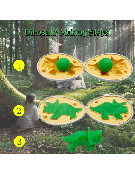 Conjunto de Huevos de Dinosaurio Playdough 5 Moldes 12 Paquetes