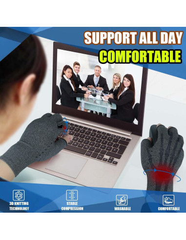 Guantes de Compresión Tiny Chou para Alivio de Artritis