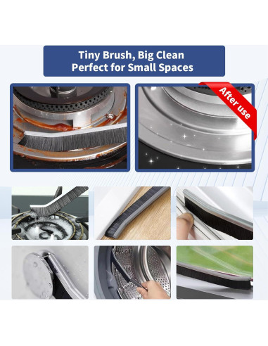 3 Cepillos de Limpieza Miccilot - Mango Largo y Cerdas Firmes