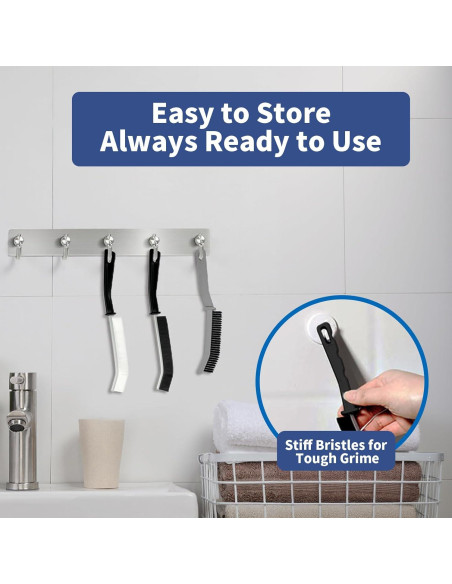 3 Cepillos de Limpieza Miccilot - Mango Largo y Cerdas Firmes