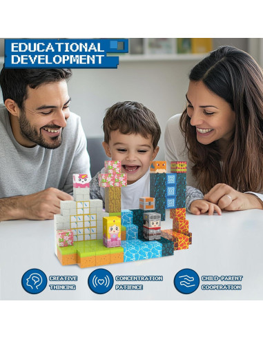 Bloques Magnéticos Dcwunk 150 Piezas Juguetes STEM 3-13 Años