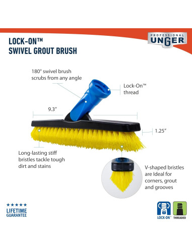 Cepillo de limpieza de lechada Unger - Giratorio 13.97 cm