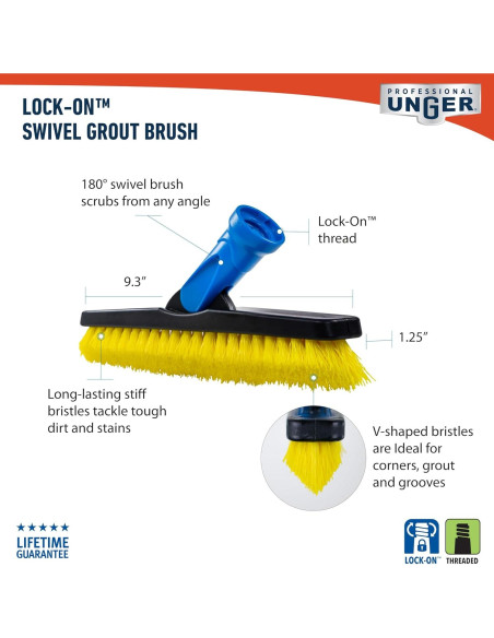 Cepillo de limpieza de lechada Unger - Giratorio 13.97 cm