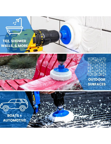 Juego de 7 Cepillos de Taladro RotoScrub para Limpieza