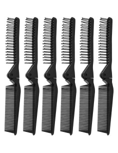 Peine Plegable Qjaiune 6 PCS Negro Compacto Viaje 2
