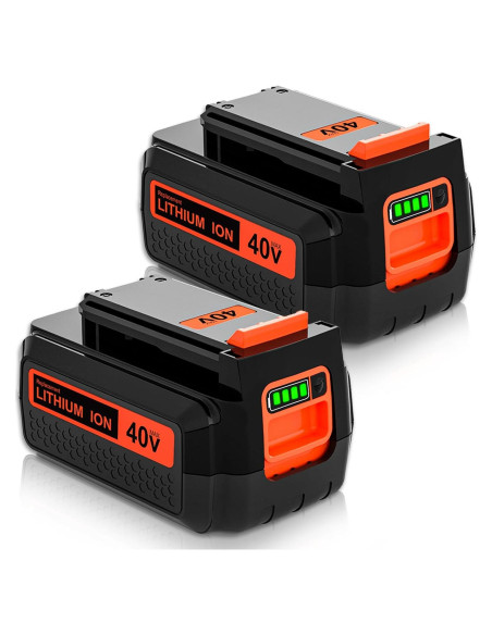 2 Baterías de Litio 40V Black and Decker LBX2540 Rojo