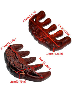 Peine de Madera Tostyles 2PCS Dientes Anchos para Masaje 2