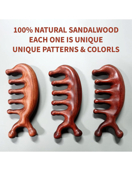 Peine de Masaje de Sándalo Waakuum para Acupresión