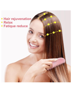 Peina de Masaje Ideayard Cuarzo Rosa Antiestática 9x4cm 2