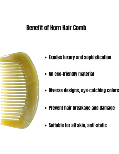 Peine de Cuerno Natural TAMAWire Antiestático 10x9.8cm